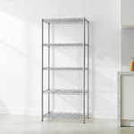 5 Tier Silver Metal Storage Rack Shelving Wire Shelf