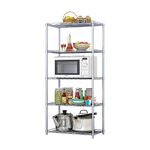 5 Tier Silver Metal Storage Rack Shelving Wire Shelf