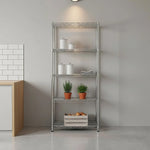 5 Tier Silver Metal Storage Rack Shelving Wire Shelf