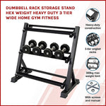 Dumbbell Rack Heavy Duty 3-Tier Home Gym Fitness Stand