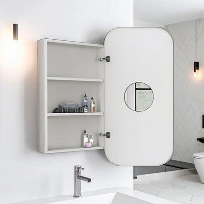 Rectangle Wall Hung Bathroom Mirror Shaving Cabinet Vanity Matte White