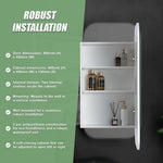 Rectangle Wall Hung Bathroom Mirror Shaving Cabinet Vanity Matte White