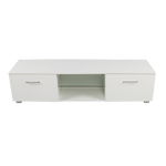 Tv Cabinet Entertainment Unit High Gloss 140Cm White Shelf