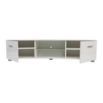 Tv Cabinet Entertainment Unit High Gloss 140Cm White Shelf