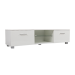 Tv Cabinet Entertainment Unit High Gloss 140Cm White Shelf