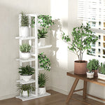 6-Tier Vertical Bamboo Plant Stand Outdoor Garden Shelf