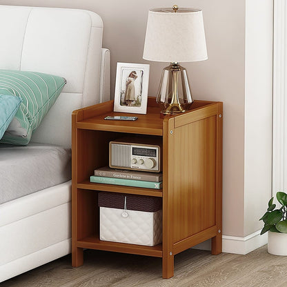 Bamboo Bedside Table Dark Wood 25x30x40cm