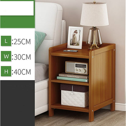 Bamboo Bedside Table Dark Wood 25x30x40cm