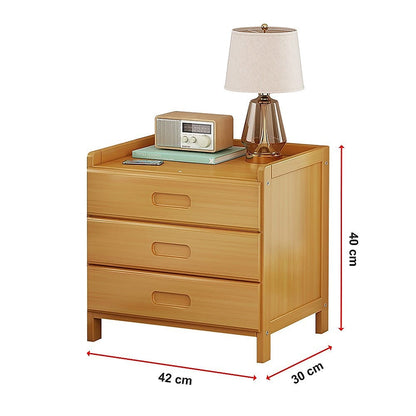 Bamboo Bedside Table Storage 42x30x40cm