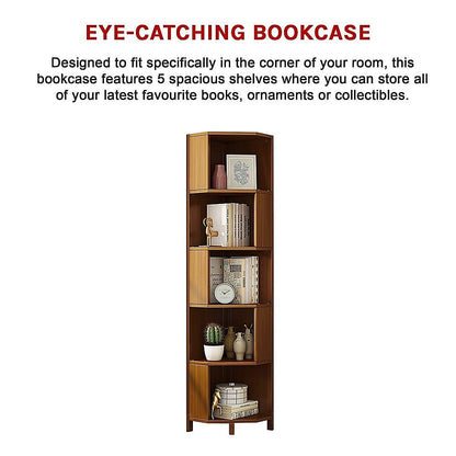 Corner Bookcase Industrial Design 32x32x169cm