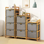 Bamboo Shelf With Storage Hamper Removable Bags