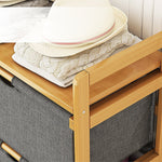 Bamboo Shelf With Storage Hamper Removable Bags