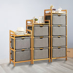 Bamboo Shelf With Storage Hamper Removable Bags