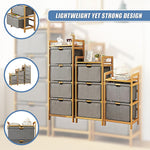 Bamboo Shelf With Storage Hamper Removable Bags