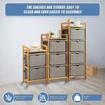 Bamboo Shelf With Storage Hamper Removable Bags