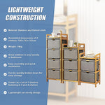 Bamboo Shelf With Storage Hamper Removable Bags