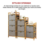Bamboo Shelf With Storage Hamper Removable Bags
