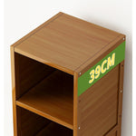 Bamboo Adjustable Shelf Bookcase Livingroom Bedroom Storage Rack