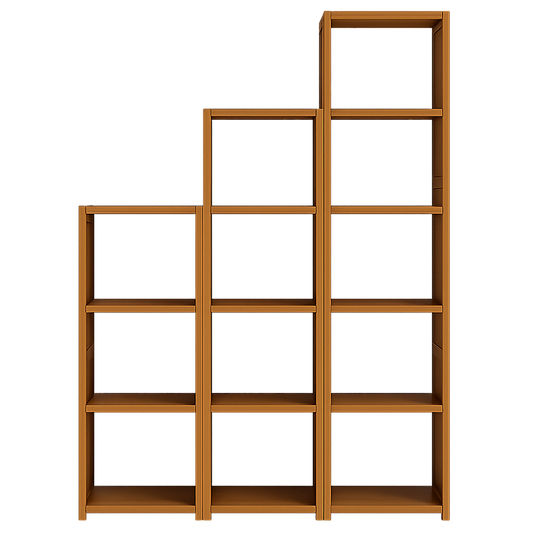 Bamboo Adjustable Shelf Bookcase Livingroom Bedroom Storage Rack