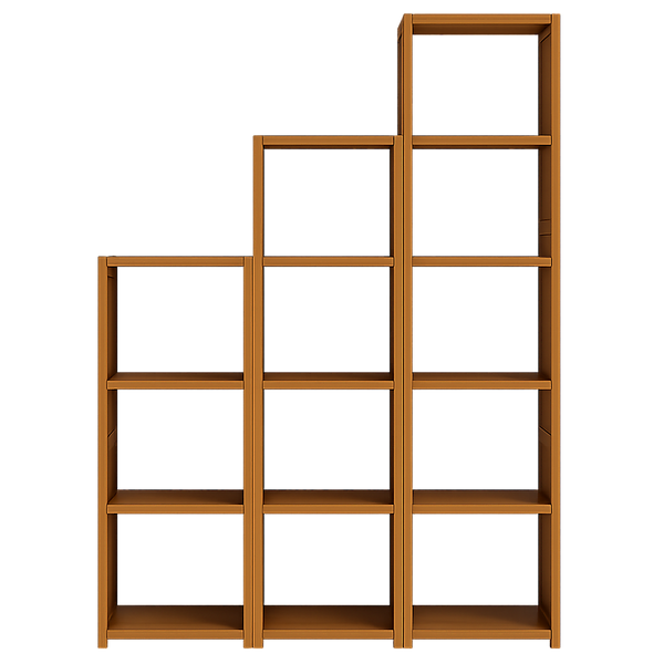  Bamboo Adjustable Shelf Bookcase Livingroom Bedroom Storage Rack