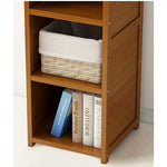 Bamboo Adjustable Shelf Bookcase Livingroom Bedroom Storage Rack