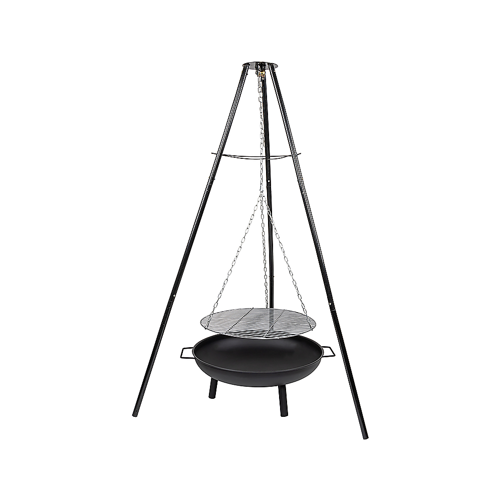 Tripod Garden Fire Pit Bbq Cast Iron & Steel Bowl