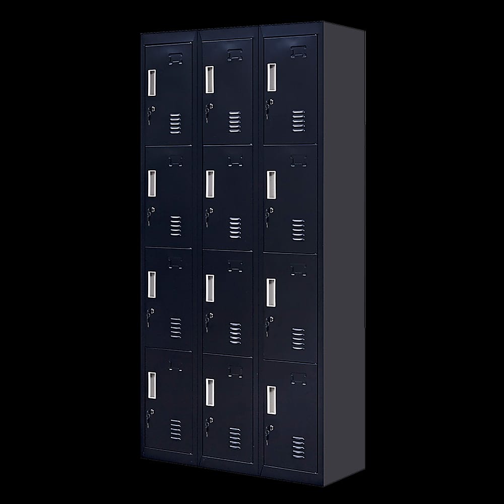 Office Locker 12 Door Black 3x4cm