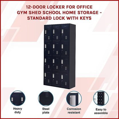 Office Locker 12 Door Black 3x4cm