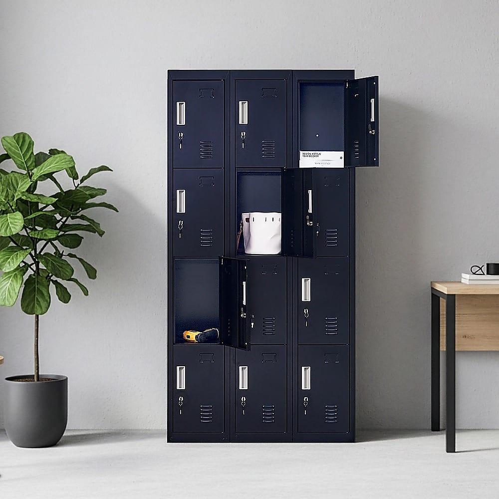 Office Locker 12 Door Black 3x4cm