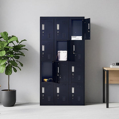 Office Locker 12 Door Black 3x4cm