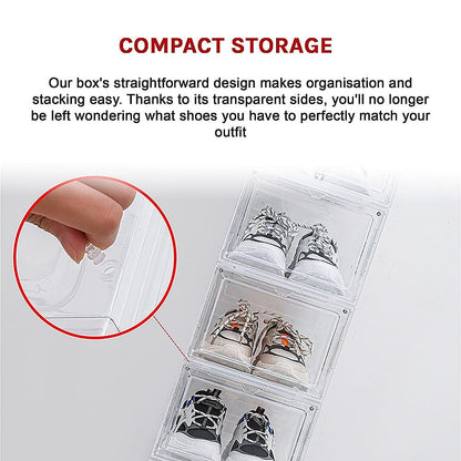 Shoe Display Case Clear Stackable