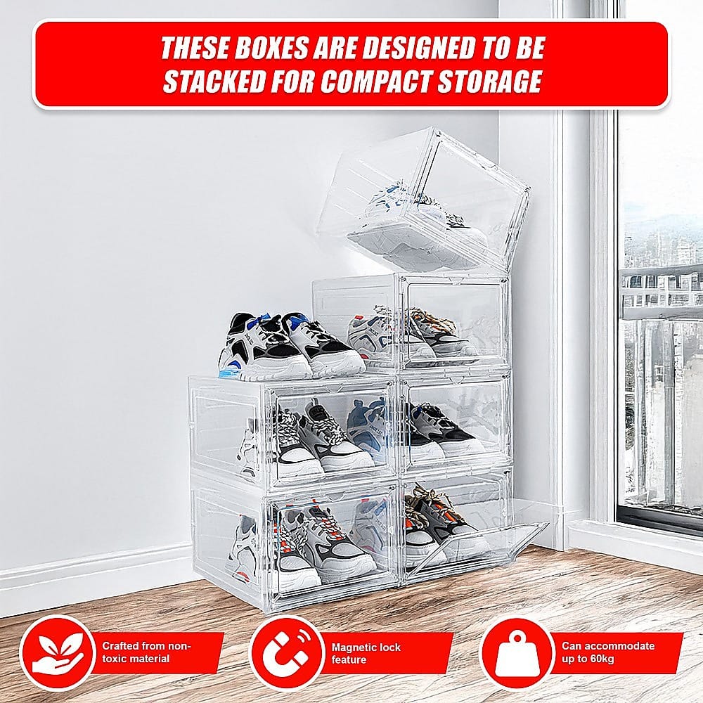 Shoe Display Case Clear Stackable