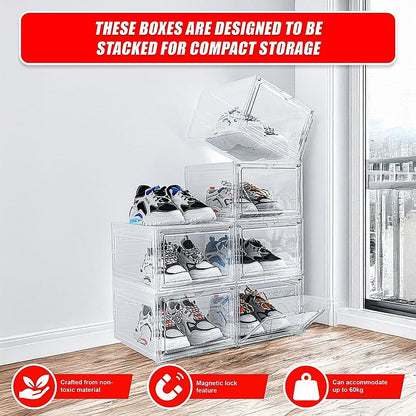 Shoe Display Case Clear Stackable