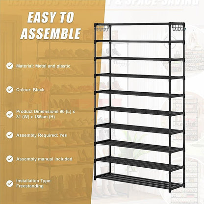 Shoe Rack Metal 10 Tier