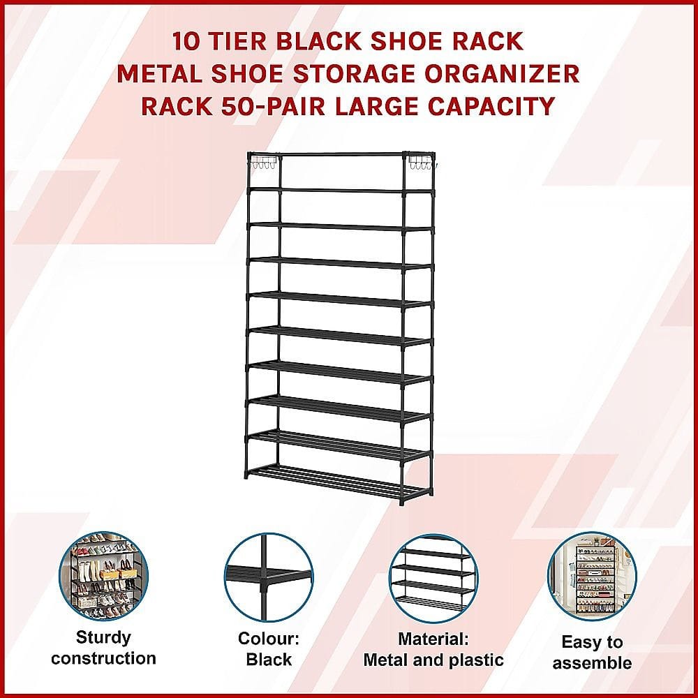 Shoe Rack Metal 10 Tier