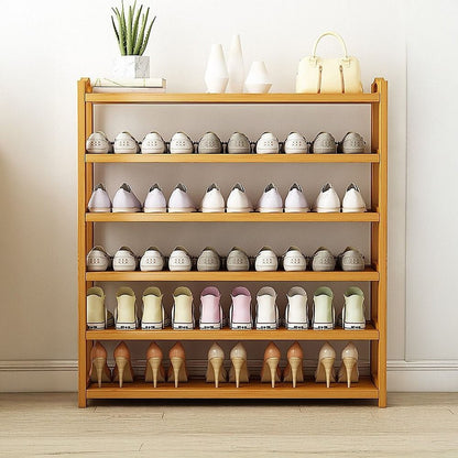 Bamboo Shoe Rack Storage 70x25x98cm