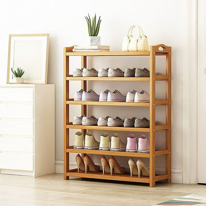 Bamboo Shoe Rack Storage 70x25x98cm