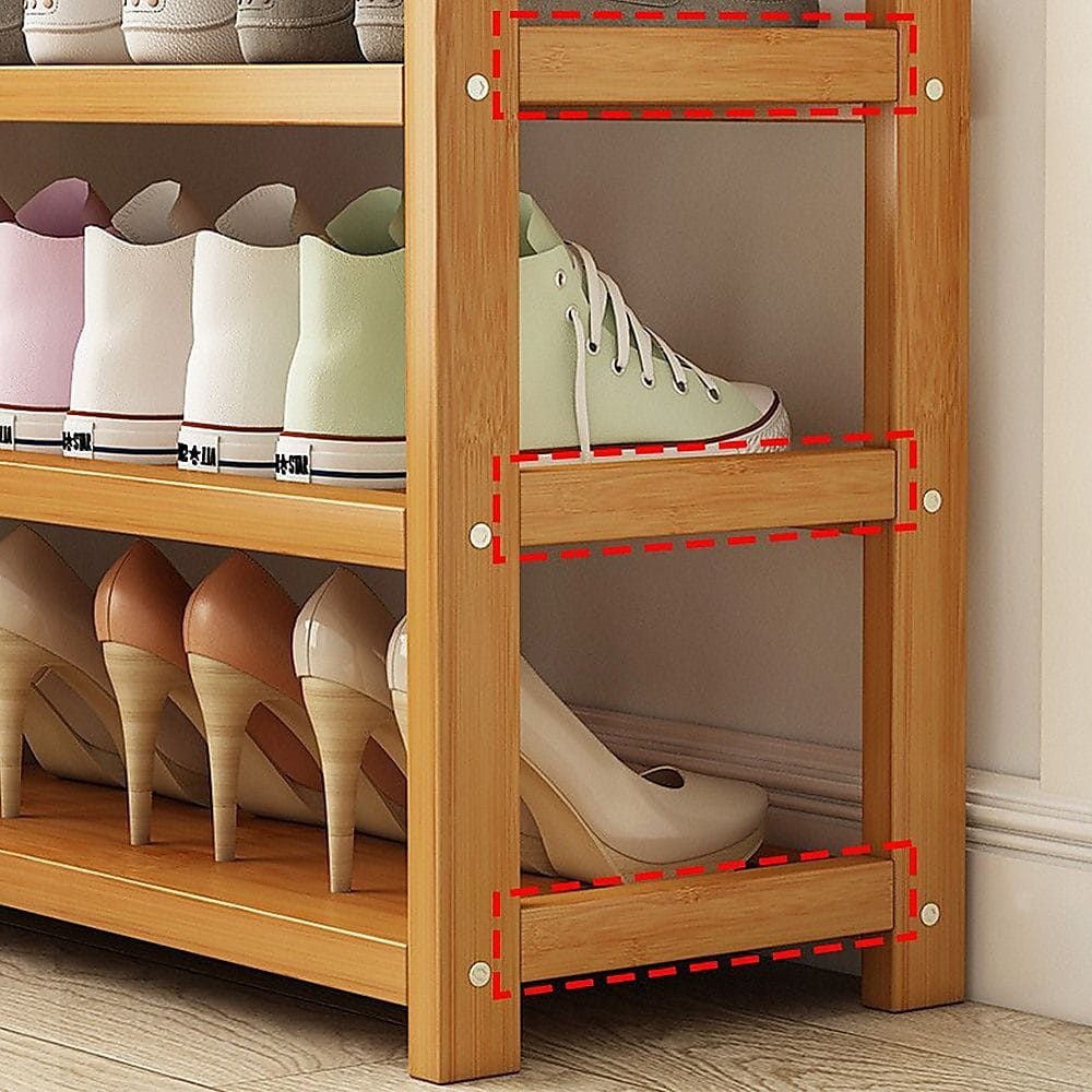 Bamboo Shoe Rack Storage 70x25x98cm