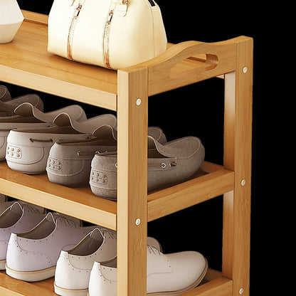 Bamboo Shoe Rack Storage 70x25x98cm