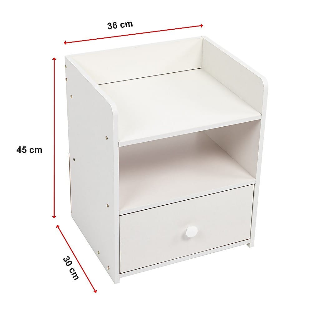 Bedside Table With Storage Drawer 36x30x45cm