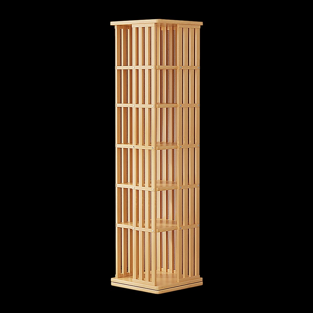 Bamboo Bookshelf 360 Rotating 37x37x178cm