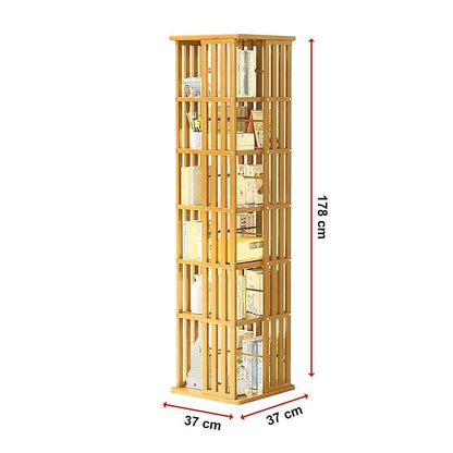 Bamboo Bookshelf 360 Rotating 37x37x178cm