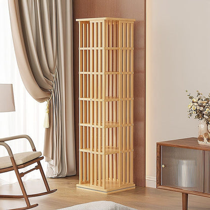 Bamboo Bookshelf 360 Rotating 37x37x178cm