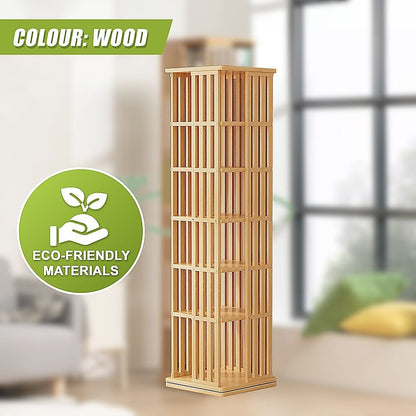 Bamboo Bookshelf 360 Rotating 37x37x178cm