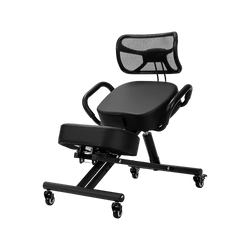 Adjustable Ergonomic Kneeling Chair With Backrest & Casters