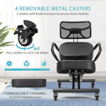 Adjustable Ergonomic Kneeling Chair With Backrest & Casters