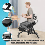 Adjustable Ergonomic Kneeling Chair With Backrest & Casters