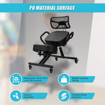 Adjustable Ergonomic Kneeling Chair With Backrest & Casters