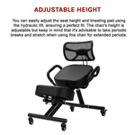 Adjustable Ergonomic Kneeling Chair With Backrest & Casters