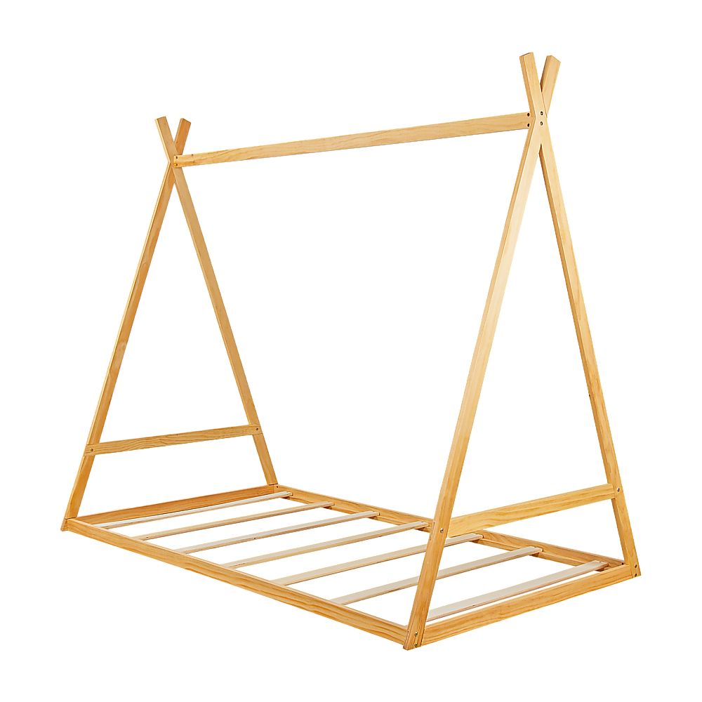 Kids Tent Montessori Toddler Floor Bed Wooden Bedframe Slat Support
